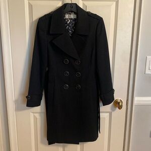 Tahari black pea coat - like new!